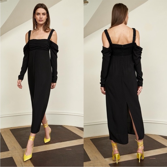 La Ligne Dresses & Skirts - NWOT La Ligne Black Cold Shoulder Eve Midi Dress